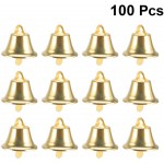 Amosfun 100Pcs Christmas Ornaments Mini DIY Bells Decorative Hanging Bells Handmade Pendant Supplies Diameter 14mm Christmas Supplies - B60MW4IF8