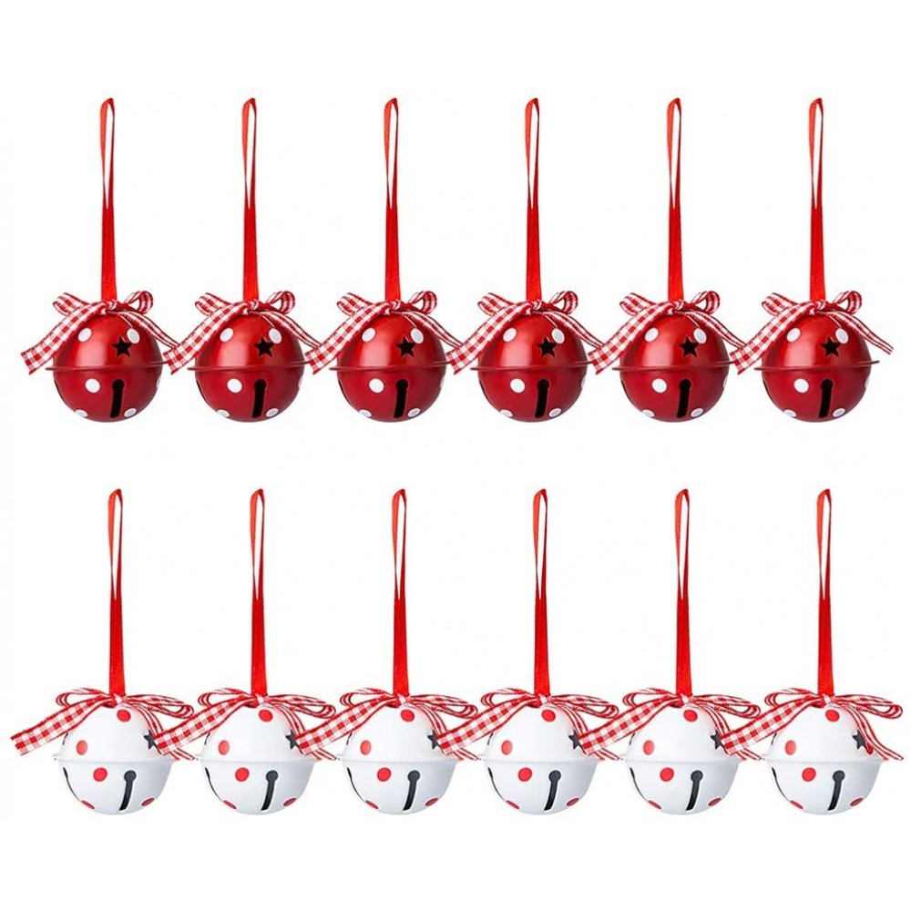 Amosfun 12PCS Xmas Bell Decors Holiday Decorative Bell Pendants Iron Bell Pendants Christmas Supplies - B28921SLE