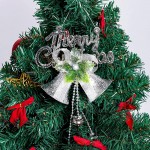 cnomg 2 pcs Metal Merry Christmas Bell Door Hanging Bell Ornament with Bow Bell Ornament Bell Tree Pendent for Christmas Tree Wreath Decoration DIY BellsSliver 2 - BAGD03REX
