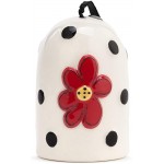 DEMDACO Mom Flower Glossy Red 2.5 x 2 Ceramic Stoneware Satin Ribbon Decorative Bell - B4VIFI00Y