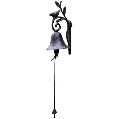 DOITOOL Rustic Cast Iron Door Bell Birds Door Bell Antique Wind Chime Bell for Shaking Bell Hanging Decorative Dinner Bell - BIOSYBY4K