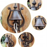 DSWHH Heavy Duty Cast Iron Wall Bell Decorative Retro StyleManually Shaking Wall Hanging Doorbell Indoor Outdoor Wall Mounted Dinner Bell Garden Home Wall Decoration - B8Q2D3C2A