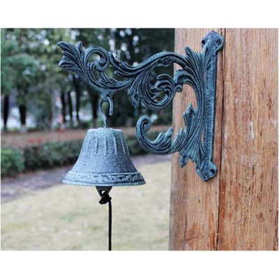 DSWHM Rustic Cast Iron Door Bell Decorative Vintage Antique Farmhouse Style Decoration - B9BEGQ580