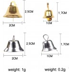 ECYC 100 Pcs 10mm Decorative Bells for Crafts Mini Metal Bell Ornaments Pet Hanging Bells Liberty Bells for Christmas Home Wedding Birthday Party Decoration,Gold - B782Z9NI7