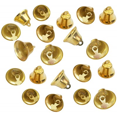 ECYC 100 Pcs 10mm Decorative Bells for Crafts Mini Metal Bell Ornaments Pet Hanging Bells Liberty Bells for Christmas Home Wedding Birthday Party Decoration,Gold - B782Z9NI7