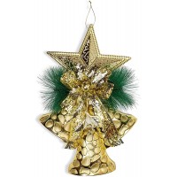 Gold Bell Christmas Tree Ornament Holiday Decor 11 x 17 Inches - BXSZV9266