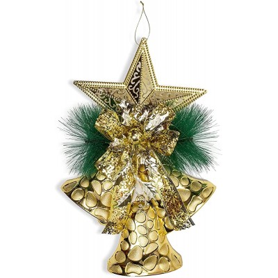 Gold Bell Christmas Tree Ornament Holiday Decor 11 x 17 Inches - BXSZV9266