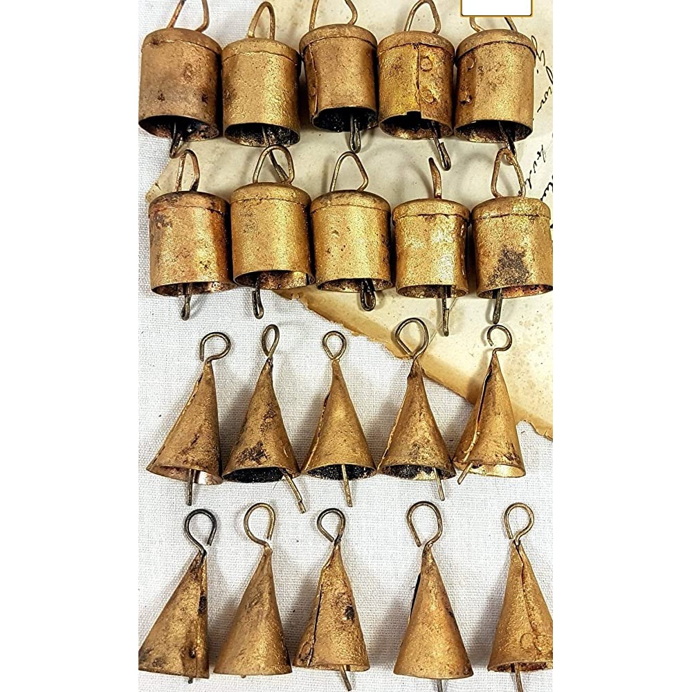 Handmade Rustic Iron Tin Metal Craft Vintage Bells Chime Jingle Bell Christmas Cow Bells 2.25 H Set of 20 Pieces - B21F2J880