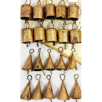 Handmade Rustic Iron Tin Metal Craft Vintage Bells Chime Jingle Bell Christmas Cow Bells 2.25" H Set of 20 Pieces - B21F2J880