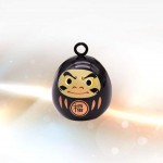 Healifty Japanese Style Bell Daruma Bell Decorative Bell Pendants for DIY Crafts Bag Purse Backpack Hanging Charm Black - B126XWI6T