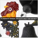 JIAXINO Rustic Cast Iron Rooster Chicken Door Bell Decorative Vintage Antique Welcome Bell Farmhouse Style Decoration for Outside House - BK1KTNUY5