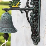 JTYX Cast Iron Wall Bell Vintage Style Metal Cast Iron Rooster Door Bell Wall Mounted Home Garden Decor Decorative Bells - BMGBEFDKO