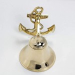 Nagina International 9 Premium Brass Polished Decorative Ornamental Anchor Bell | Pirate's Decorative Ship's Bell | Maritime Ocean Home Decor | Beach House Metal Bell - BRJEGRZM7