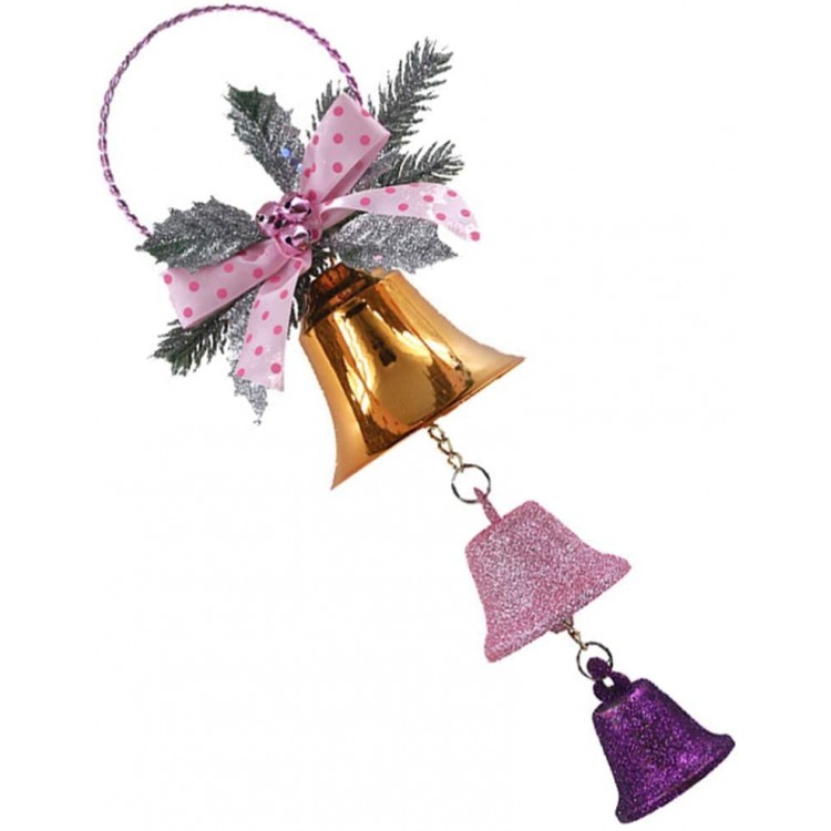 PRETYZOOM Christmas Jingle Decorative Bell Xma Tree Hanging Bells Christmas Tree Pendants Ornaments Decoration Pink - B9TPSWDKE