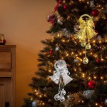 RESOYE Christmas Bells Decorative Bell 10Pcs Plastic Jingle Bell Hanger Mini Craft Bells Xmas Tree Hanging Bells Xmas Tree Hanging Ornaments for DIY Making Xmas Party Favors Gift Bag Filler - B4Q3XIEB7