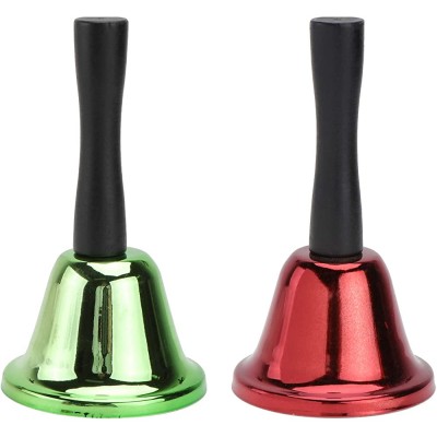 SEWACC 2PCS Xmas Handbell Decorations Metal Decorative Bells Chic Bells M Red+ Green Home Decor - B2V69IZVU