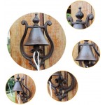 SUYUDD Dinner Bell Rustic Cast Iron Door Bell Decorative Vintage Antique Farmhouse Style Decoration for Outside House Cast Iron Bell - B7QV51ZEA
