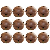 VALICLUD 24Pcs Christmas Iron Bells Five- Pointed Star Hole Bells Decorative Bells Vintage Small Bells Coffee - B72W7ATWS