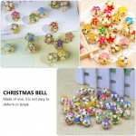 VALICLUD 50pcs 14mm DIY Colorful Bells Christmas Hanging Ornaments Bells Hollow Out Flower Bells Miniature Musical Sound Bells Decorative Bells for Decoration Jewelry Keychain Crafts Mixed Colorï¼‰ - BX555QFVW