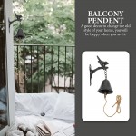 VOSAREA Heavy Duty Cast Iron Wall Bell- Decorative Retro Style Lovely Birds Hand Bell- Manually Shaking Wall Hanging Doorbell- Indoor Outdoor Wall Mounted Dinner Bell- Garden Home Wall Decoration - BBBCQTABF