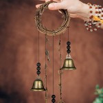 Witch Bells 2 Pieces Door Knob Hanger Witchcraft Decor Wind Chimes Positive Energy Decor Magic Home Protection Bells Handmade Clear Negative Energy Witch Door Knocker for Boho Decor Classic Style - B56S09IVR