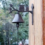 WQZ Rustic Cast Iron Owl Door Bell Decorative Vintage Antique Farmhouse Style Decoration for Outside House - B6WIMSVW0