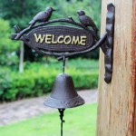 zuyang Little Bird Wall Bell Cast Iron Doorbell with Welcome Sign Farmhouse Dinner Bells Decorative Bells - BDJY1IXAU
