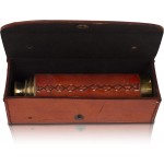 15 Inch Vintage Antique Handheld Adjustable Zoomable Monocular Nautical Brass Telescope Copper Finish In Hand Crafted Leather Pouch Navy Pirate Navigation Spyglass Pirate Accessory Gifts For Teens - B7W9UQZLM