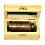 6 Handheld Brass Telescope with Wooden Box Pirate Navigation Clear Wooden Box - BEO2O0TN9