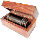 A.A.Nauticals 6 Inch Telescope with Wooden Box Antique Brass Spyglass Handcrafted Gift Item Brass-Black Antique - BGK507HLR