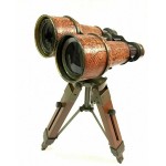 AK NAUTCAL 6 Binocular Antique Table Top Brass Telescope with Wooden Tripod Stand - B1E1TS21F
