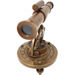 Antique Brass Nautical Alidade Telescope Compass Surveying Theodolite Marine Table Decor - BUWUF92BT
