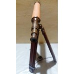 Antique Nautical Brass Marine Vintage Telescope Tripod Stand Wood Leather Decorative Item - BGWQPIVWP