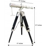 Antique Vintage Telescope Marine Chrome Brass Telescope with Tripod Stand Nickle Finish - BDSF3P9ZD