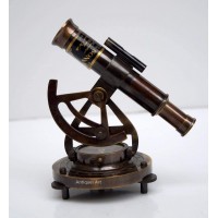 Antiques Art Solid Brass 5" Alidade Telescope Theodolite with Compass Survey Tool Small Transit Office & Home Decor Gift Item - B8ZSS7JWL