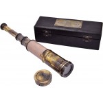 BHARAT HAAT Pure Brass Metal & Wood Telescope and Decorative BH04924 - BORQG4G30