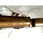 Handmade Antique Brass Pirate Spyglass Double Barrel Telescope With Wooden Stand - BACZ1WY71