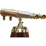 Nautical Brass Binocular Leather Antique Telescope with Floor Tripod Stand 18 Telescope Best Gifts Collections Telescope Travel Outdoor Adventure by Antique MART - BI7PE8P7C