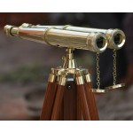 Nautical Brass Binocular Leather Antique Telescope with Floor Tripod Stand 18 Telescope Best Gifts Collections Telescope Travel Outdoor Adventure by Antique MART - BI7PE8P7C