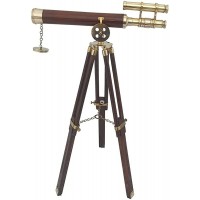 Nautical Brass Telescope with Floor Tripod Stand 18" Binocular Leather Antique Telescope Best Telescope Gifts Collections Travel Outdoor Adventure by Antique MART - B1SPG54J9