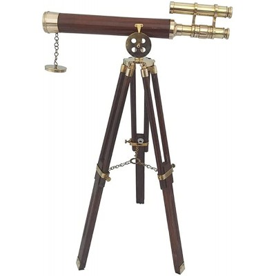 Nautical Brass Telescope with Floor Tripod Stand 18" Binocular Leather Antique Telescope Best Telescope Gifts Collections Travel Outdoor Adventure by Antique MART - B1SPG54J9
