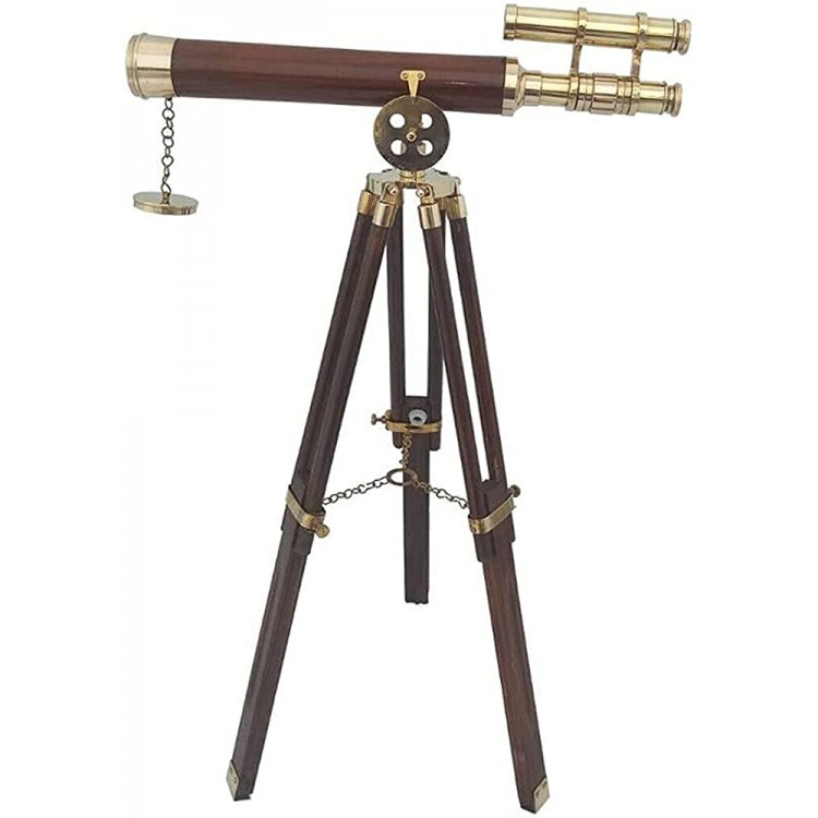 Nautical Brass Telescope with Floor Tripod Stand 18 Binocular Leather Antique Telescope Best Telescope Gifts Collections Travel Outdoor Adventure by Antique MART - B1SPG54J9