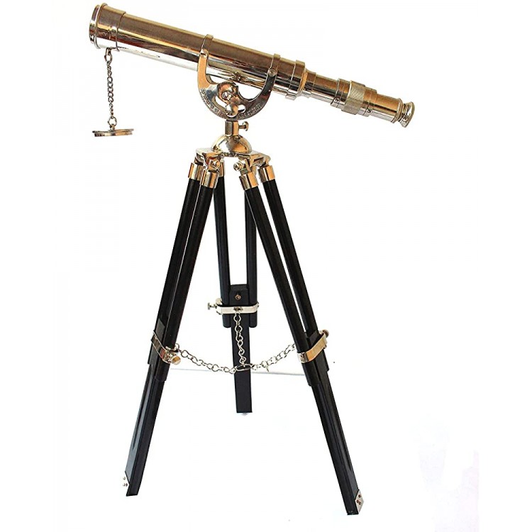 Rose London Vintage Tripod Reflecting Telescope Antique Dutch Brass Nautical Unique Eyepiece Harbor Master Stand for Gift. - BC6WX1PRT