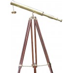 Shiny Brass Single Barrel with Tripod Stand Vintage Home Decor Telescope - BOMLOM02K