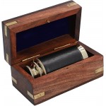 Shop LC Home Room Decor Handcrafted Fully Functional Telescope Black Leather Stitched Wooden Box - BDN021U0N