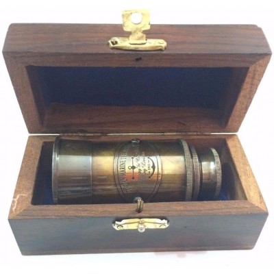Victorian Brass Telescope Decorative Wooden Box Nautical Maritime Telescope - BNRH0DC49