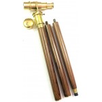 Vintage Brass Hidden Telescope Handle Wooden Walking Stick Victorian Canes - BE16UD4T1