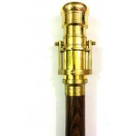 Vintage Brass Hidden Telescope Handle Wooden Walking Stick Victorian Canes - BE16UD4T1