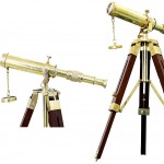 Vintage Brass Telescope Tripod Stand Antique Desktop Telescope for Home Decor & Table Accessory Nautical Spyglass Telescope for Navy and Outdoor - BUOZX2UR2