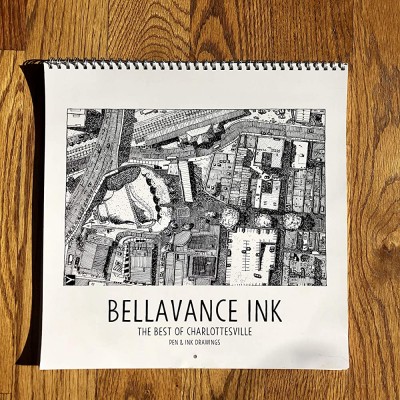 BellavanceInk: Calendar With Pen & Ink Drawings of the Best of Charlottesville Establishments 2020 12 x 12 Inches - BFAHKQGHK